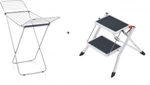 Laundry dryer Siena 180 Aluminium + Hailo Folding step stool MINI white (Combo Offer)